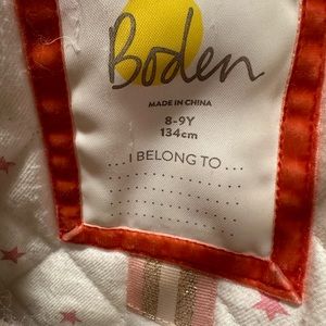 Girls Boden white dress coat - faux fur